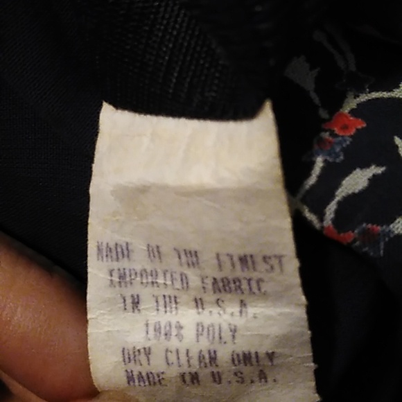 Vintage Y2K Bias Cut Floral Shoulder Ties 90s Dress Dark Navy Blue Red Flowers 6 - Picture 11 of 11